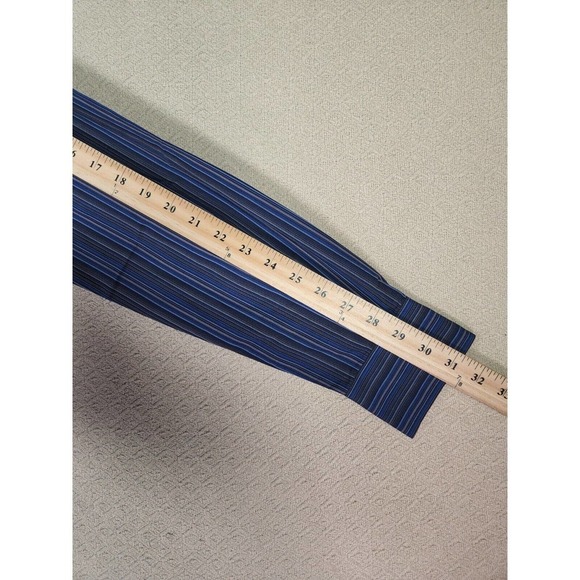 Perry Ellis Shirt Mens Small S Blue Stiped Newbury Key Button Up Cotton NWT 2 - Picture 8 of 12